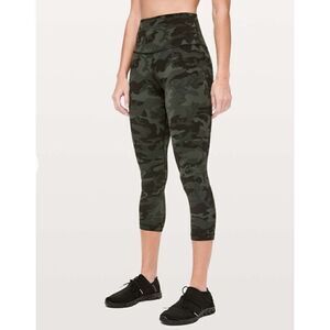 Lululemon Align Crop 21" legging Pant 
Green Camo